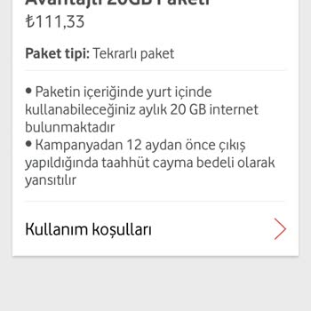 Vodafone Ek Paket İptali
