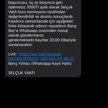 Selçuk vakfı BURS-YARDIM adıyla P*****a'da sahte yanıltıcı işlemler