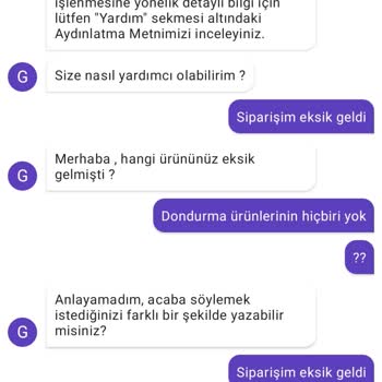 Getir Eksik Sipariş Sonrası Eksik İade