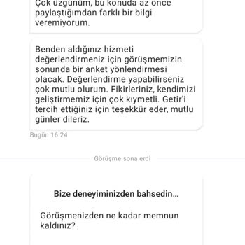 Getir Eksik Sipariş Sonrası Eksik İade