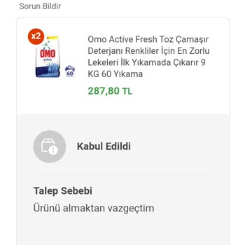 istegelsin Teslim Edilmeyen Ürün