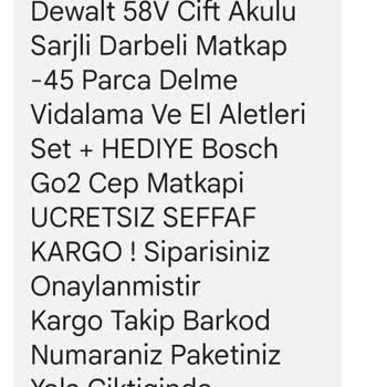 Trendpazarhirdavat.com.tr Dewalt Şarjlı Matkap İptal Edilemiyor.