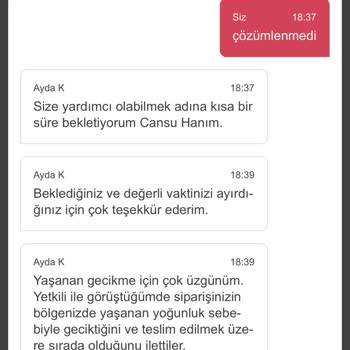 Yemeksepeti Yanlış Ürün Gönderimi