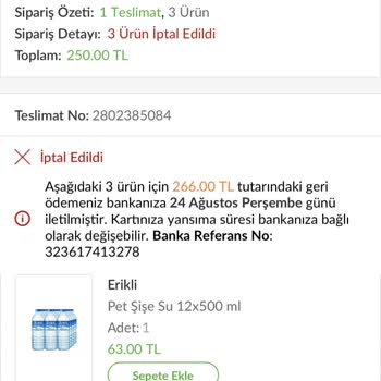 Bisu'dan Sipariş İptali Ve Ödeme Sorunu