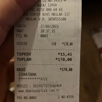 Domino's Pizza Sıcak Ürünün Buz Gibi Gelmesi