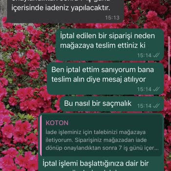 Koton İade Edilen Ürünün Bir Aydır Para İadesini Yapmıyor!