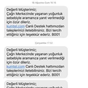 Kumtel Çözüm Bulunmaması Müşteri Temsilcilerinin Geri Dönüş Yapmamaları