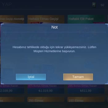 Mobile Legends Elmas Yükleyemiyorum Lütfen Sorunumu Çözün