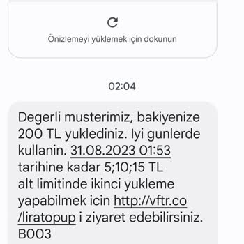 Vodafone 2. Tl Yüklemede 5 10 15 TL Yüklemeyi Kabul Etmiyor