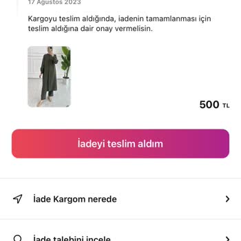 Gardrops İade Talebi Kabul Edilen Kargonun Geri Gönderilmemesi