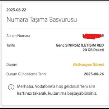 Vodafone Başvurulan Tarifeye Geçirilmemek