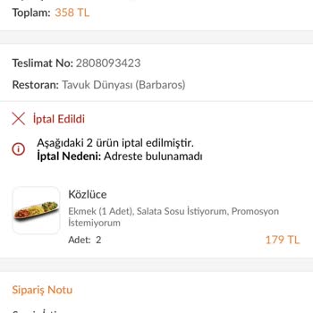 Trendyol Yemek Adreste Olunduğu Halde Adreste Bulunamadı Denilip Kapıya Gelinmemesi