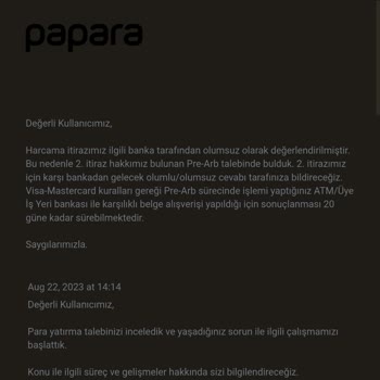 Papara'nın Kötü Müşteri Hizmetleri