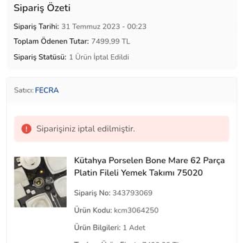 ÇiçekSepeti Müşteri Temsilcisi Talebim Olmamasına Rağmen Ürünü İptal Etti