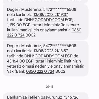 Godaddy Ödeme İtirazı Ve İzinsiz Kart Çekimi