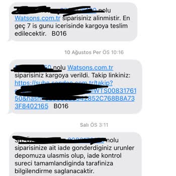 Watsons İade Kargo ve Para İadesi
