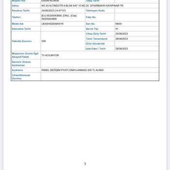 Samsung TV Garanti Biter Bitmez Arızalanması
