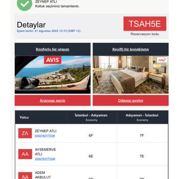 Türk Hava Yolları Koltuk Seçimi