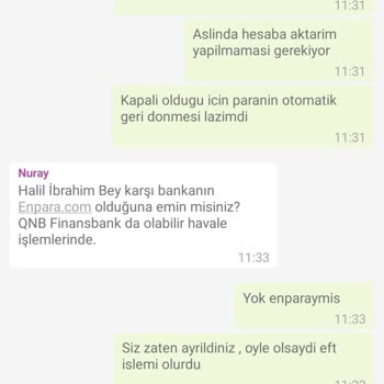 Enpara Havaleyi İptal Etmiyor