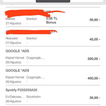 Google*ADS Açıklaması İle Kartımdan İzinsiz Para Tahsilatı Yapıldı!