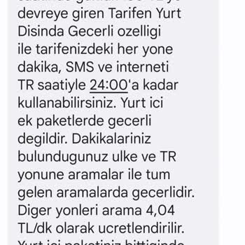 Turkcell Yurt Dışı Paket Kullanımı İtirazı