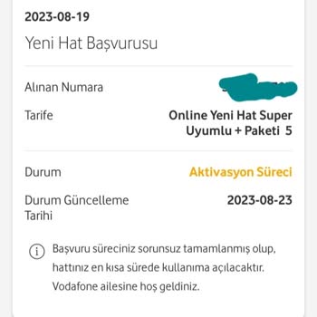 Vodafone Yeni Hat Mağduriyeti
