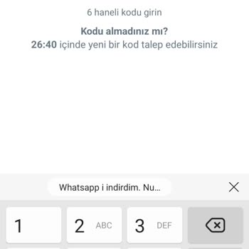 WhatsApp Onay Kodu Sorunu