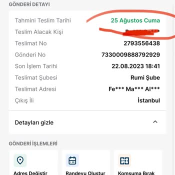 Trendyol Express Firması Ürün Halen Transfer Aşamasında