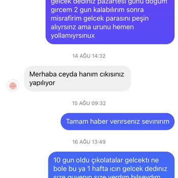 Love_cikolatam (Instagram) Love_ Çikolata (Instagram Çikolata Siparişi Verdim Ama Hala Gelmedi