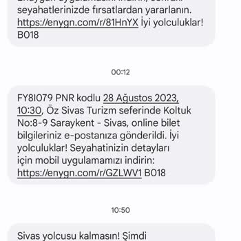 Öz Sivas Seyahat Otobüsün Zamanının Yanlış Belirtilmesi