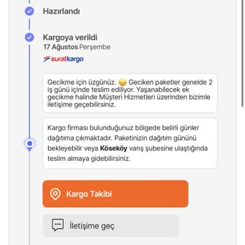 Sürat Kargo Kargo Teslimatım Yapılmıyor
