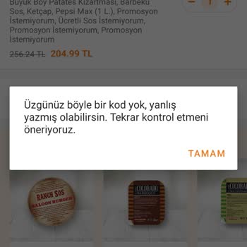 Trendyol Yemek Restorana Özel Kuponunun Çalışmaması