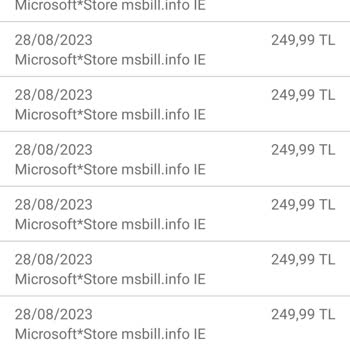 Microsoft*store MS Bill. İnfo Üzerinden İzinsiz Kredi Kartı İşlemleri