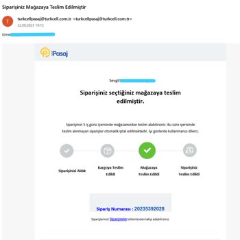 Turkcell Pasaj Turkcell Satış A. Ş. 20235392028 Sipariş Numaralı Ürün