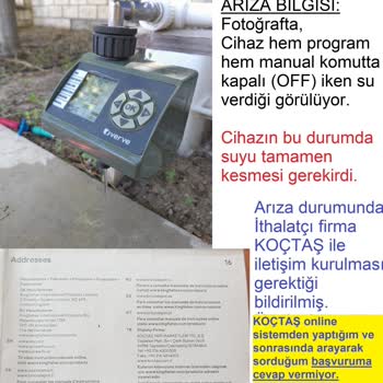 Koçtaş Verve Sulama Zamanlayıcı İle Yaşadığım Mağduriyet