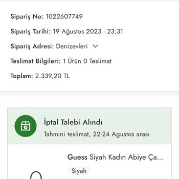 Boyner Ürünü Bana Sormadan İptal Etti