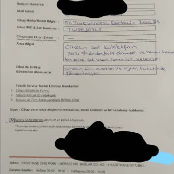 Xiaomi Yetkili Servis (Evofone) Servise Giden Mi Kulaklık
