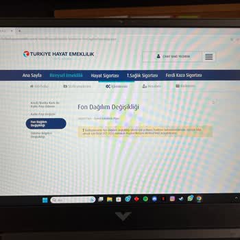 Türkiye Hayat Emeklilik Fon Dağılımı İşlemi İçin Yetkiniz Yoktur