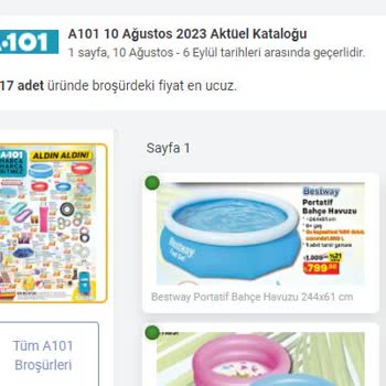 A101 De Satılan Bahçe Havuzunun Aynı Ay İçinde Fiyat Değişiminin Etki