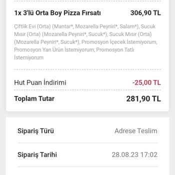 Pizza Hut Yanlış Ürün Gönderimi