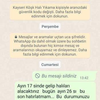 Kayseri Köşk Halı Yıkama Dan Şikayetim Var