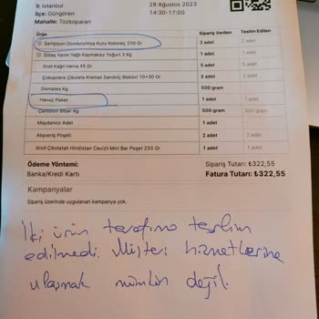 A101 Eksik Sipariş Gönderilmesi