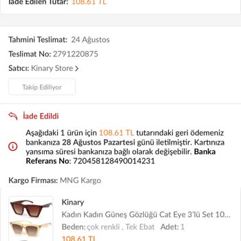 Trendyol Sipariş Etiğim Ürünün Benim Rızam Olmadan Para İadesi Yapıldı