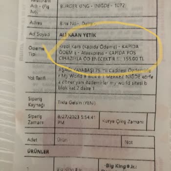 Tıkla Gelsin Para Çekti Sipariş Yok