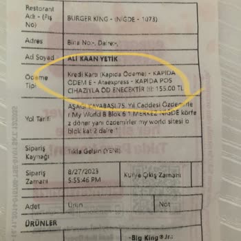 Tıkla Gelsin Para Çekti Sipariş Yok