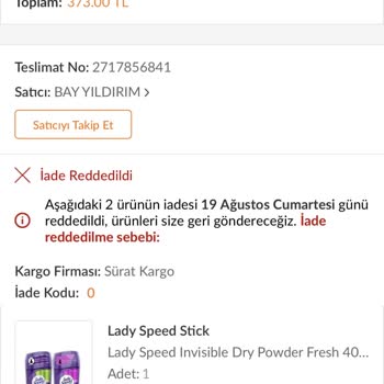 Trendyol Ürün Elime Ulaşmadı Ve İadesi İptal Edildi