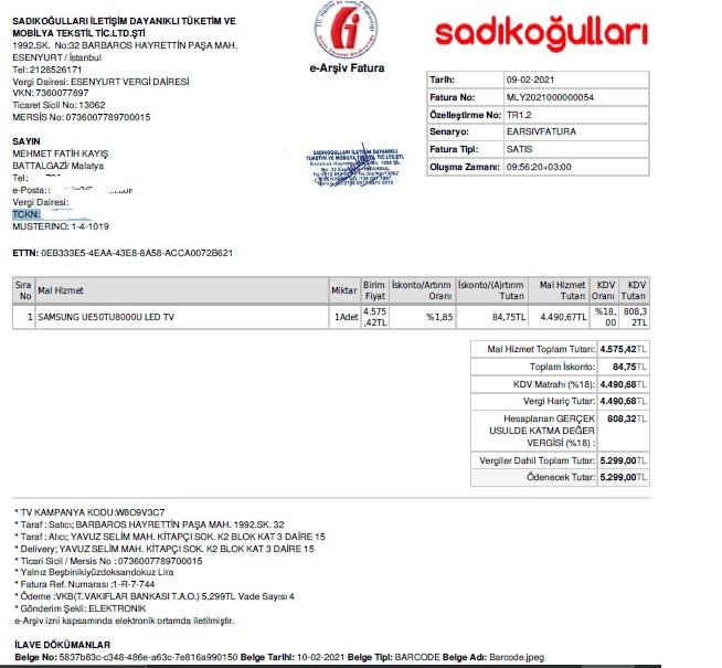 Samsung UE50TU8000U LED Televizyon Kronik Arıza - Şikayetvar