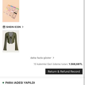 Shein İade Parası Yatırmadı