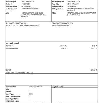 Akbank Ödenen Faturanın Yeniden Tahsil Edilmesi