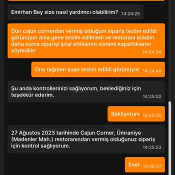 Migros Yemek Sistemsel Hata Sorunu